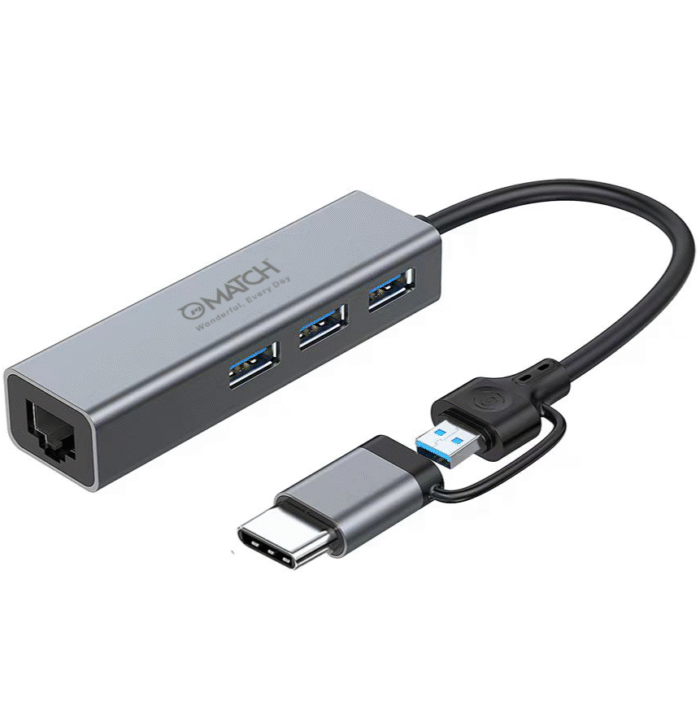 2 in One  USB 3.0 HUB with Ethernet | 4-in-1 Adapter | 10/100/1000 Mbps - Image 1