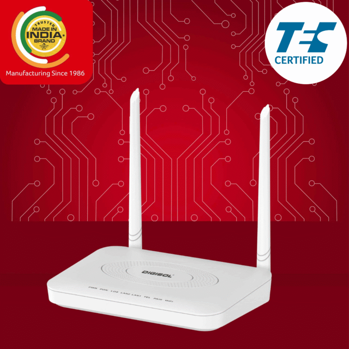 DG-GR1321 – Digisol XPON ONU 300Mbps Wi-Fi Router with 1 PON, 1 GE & 1 FE Port, 1 FXS Port | MADE IN INDIA - Image 1