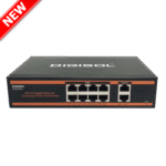 DIGISOL 8 Port PoE Gigabit Unmanaged Switch with 2 Uplink Ports – DG-GS1010PF-B